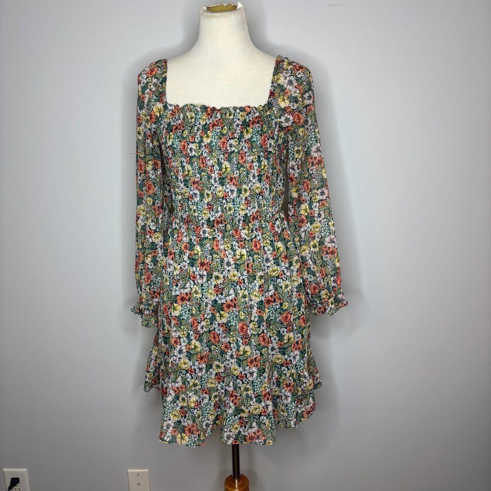 Lauren Conrad - Floral Long Sleeve Smocked Dress